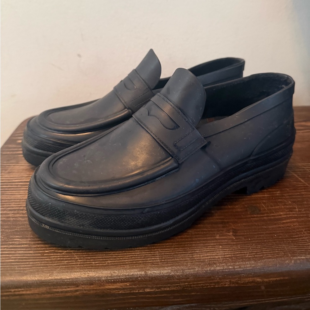Eddie Bauer Rubber All Weather Loafer Lug Sole Black Shoes Size 7